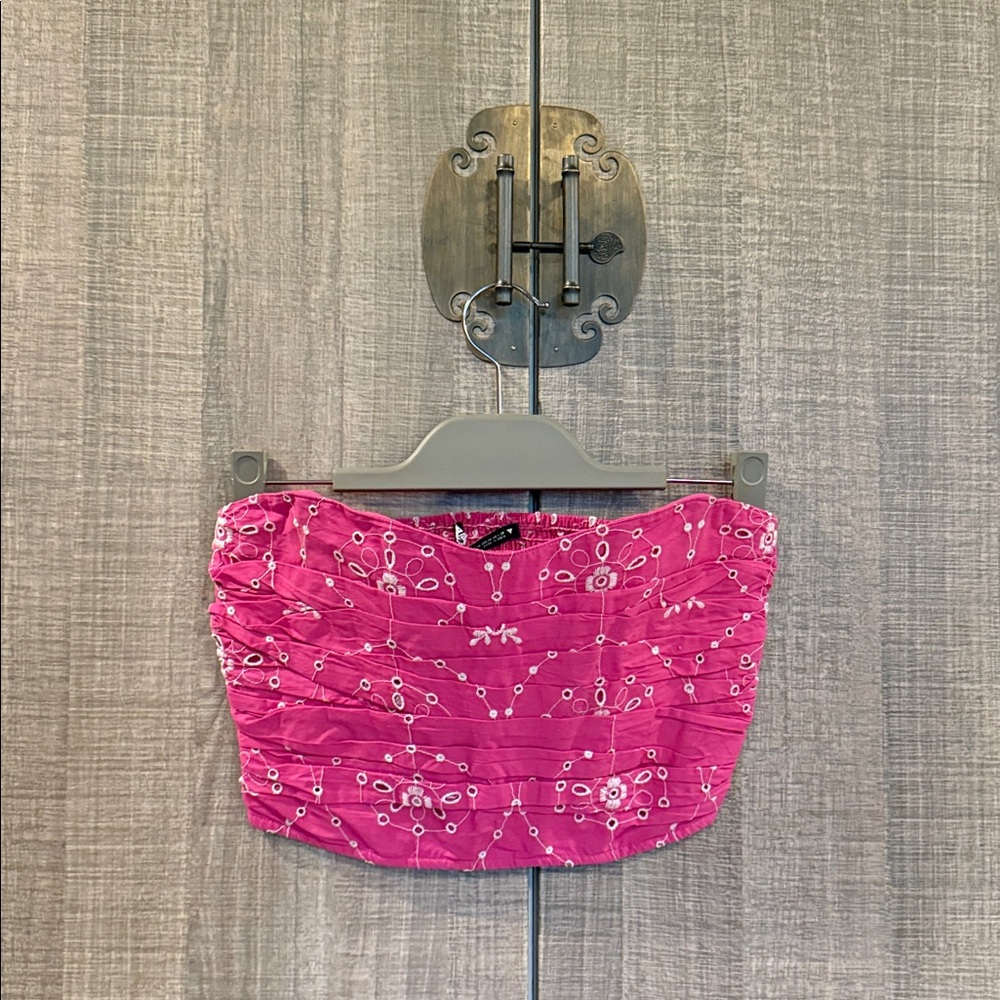Zara Strapless Embroidered Eyelet Corset Top‎